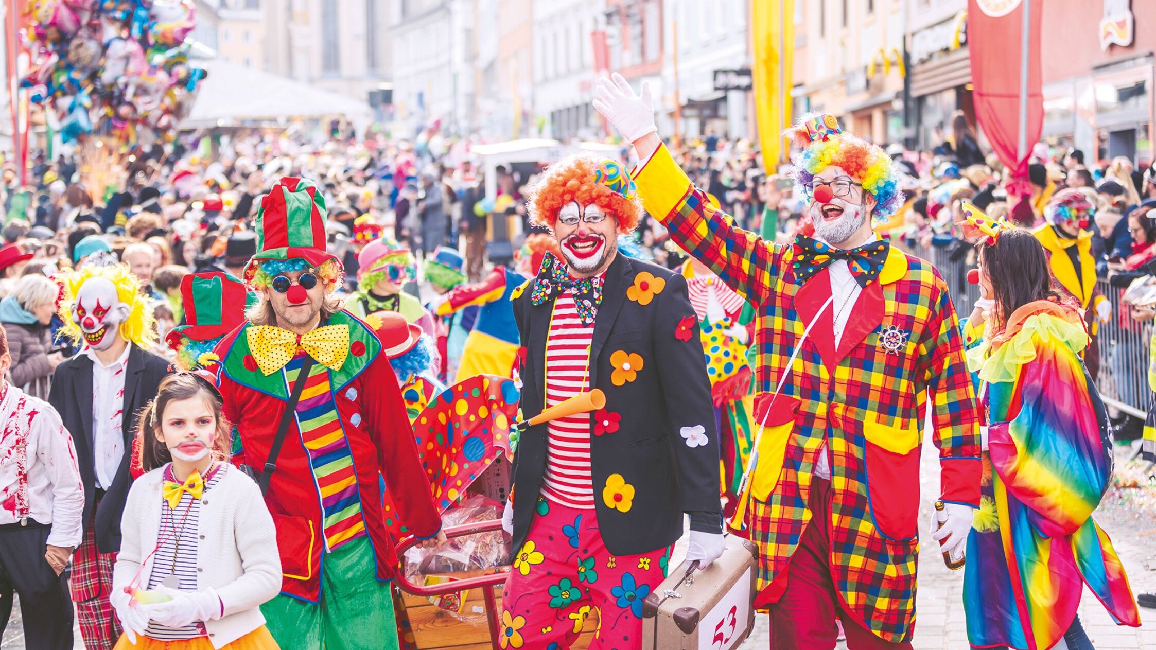 Parade of clowns at Villacher Fasching