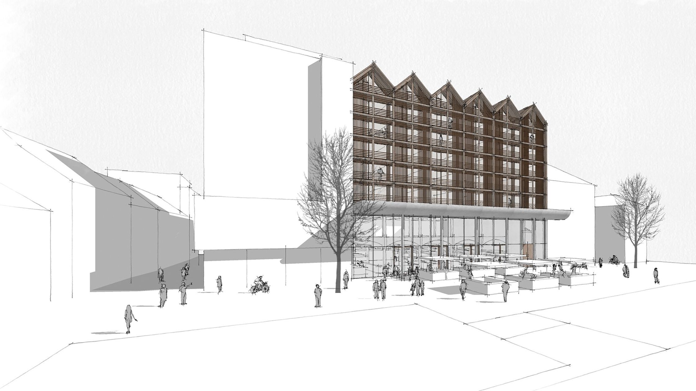 sketch of the planned Quartierhaus josefsmarkt