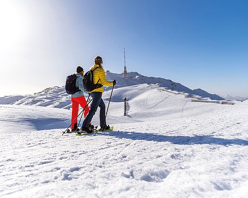 Schneeschuhwanderer am Dobratsch