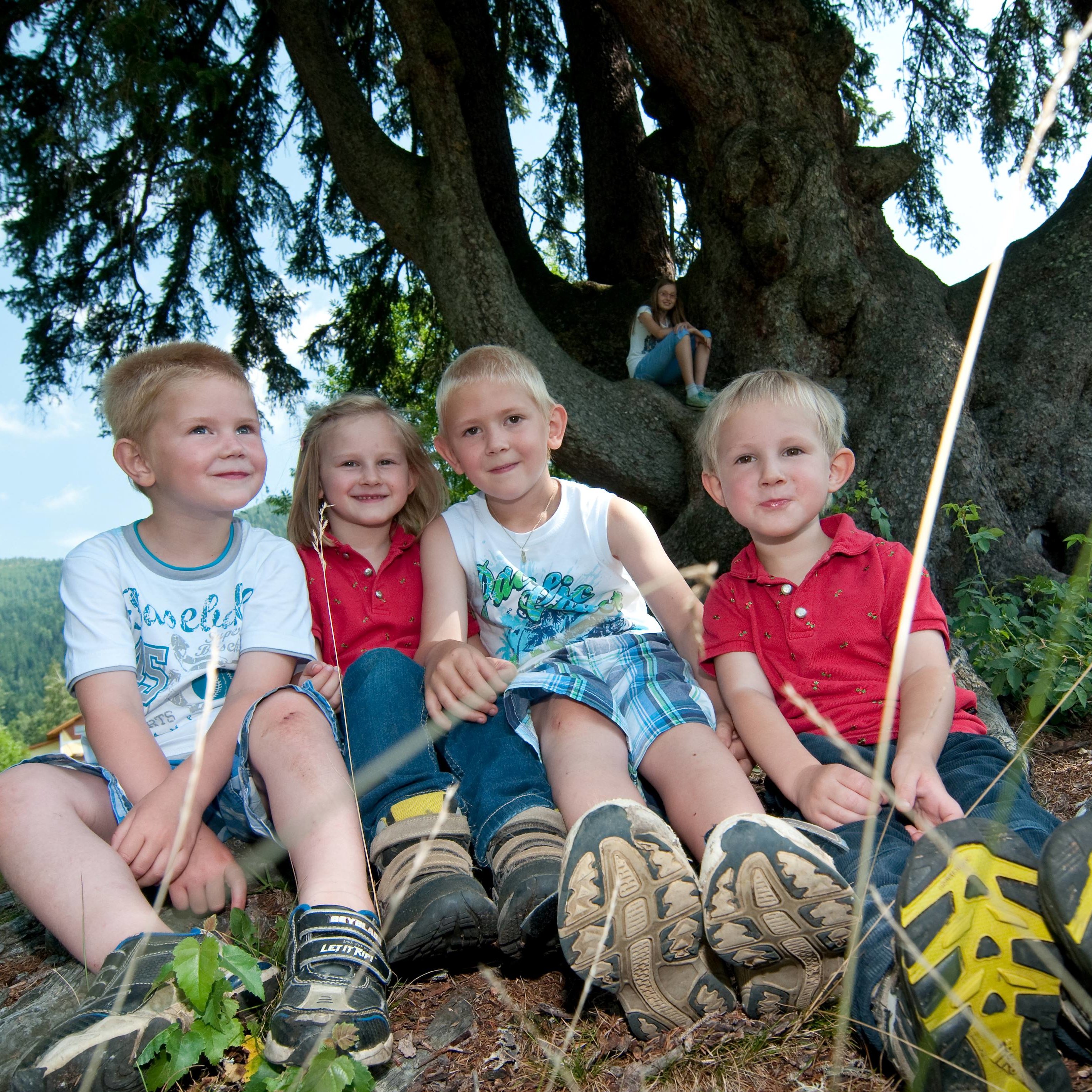 Kinder beim Wurzelpark in Arriach