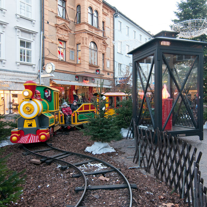 Carnival rides at the Advent market in Villach