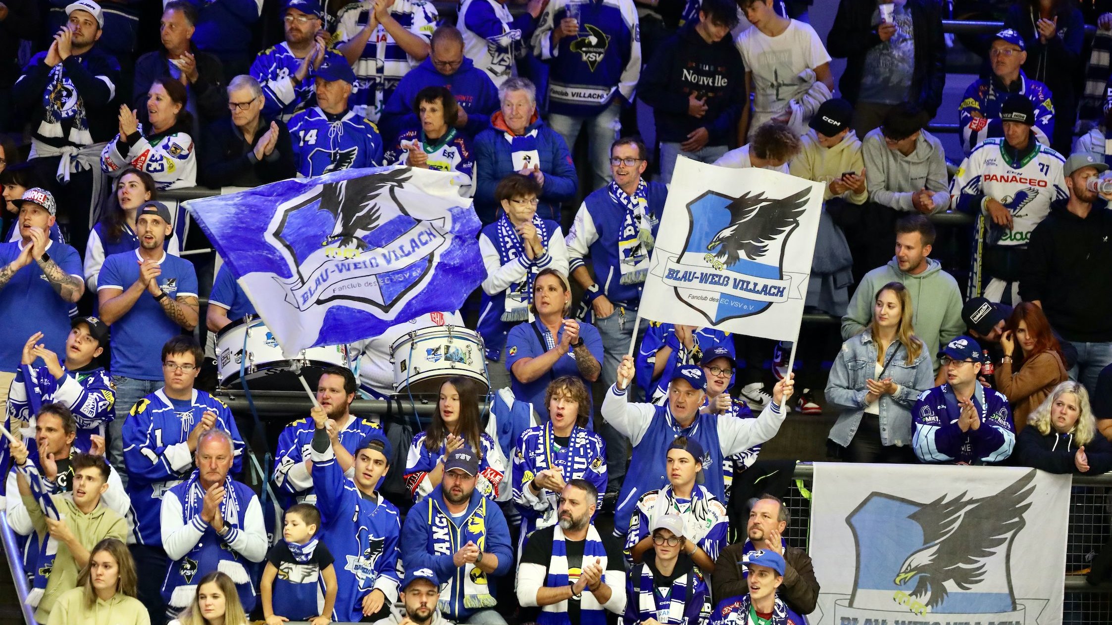 Ice hockey fans on the stand