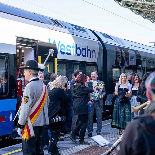 Ankunft der Westbahn in Villach