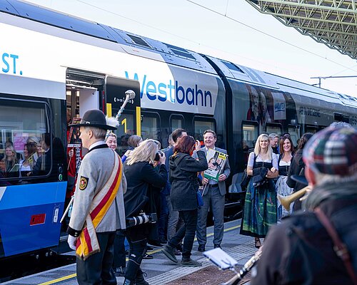 Ankunft der Westbahn in Villach