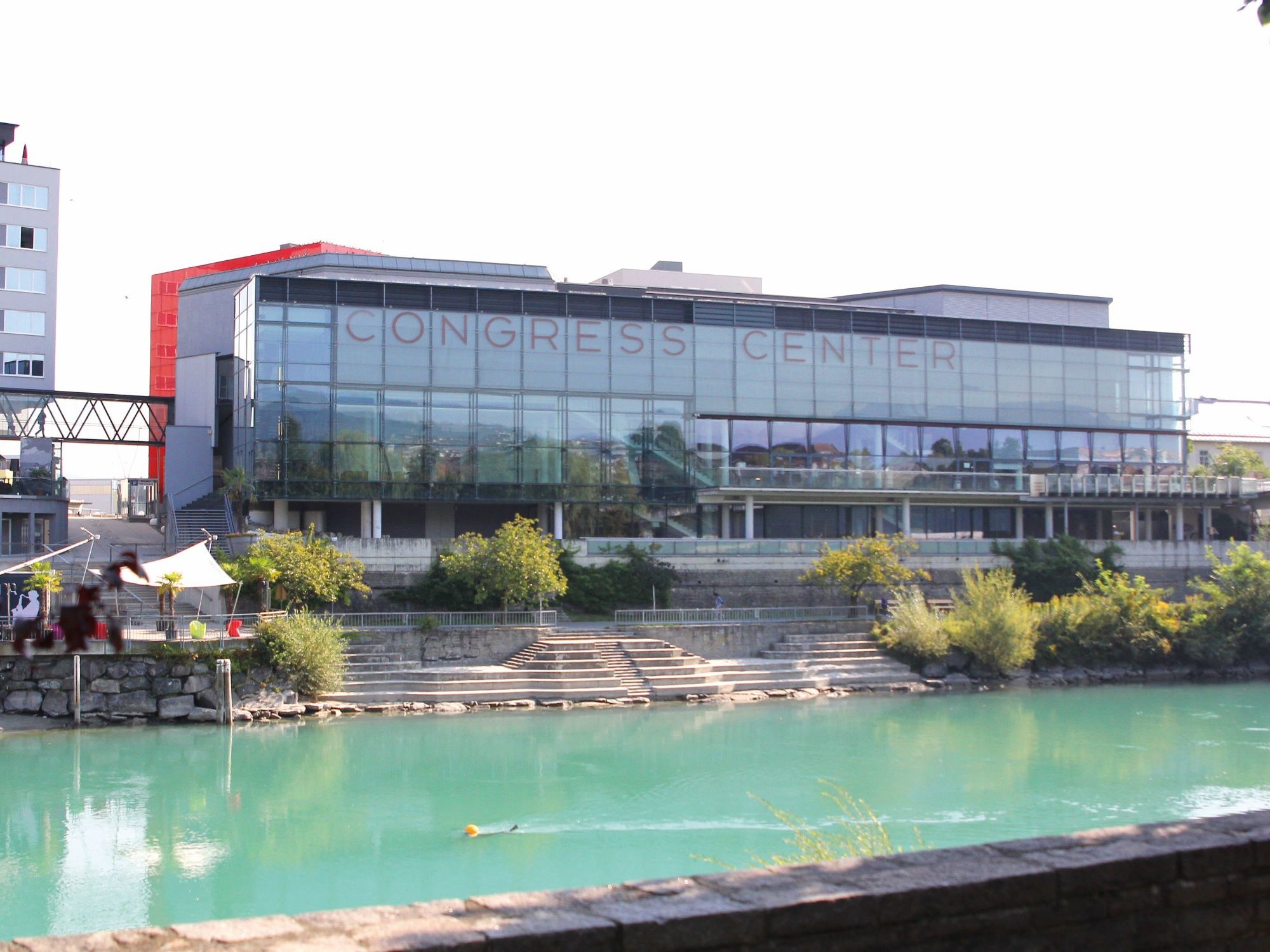 The Congress Center Villach at the river Drau
