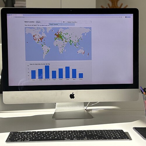 Standbildschirm mit Numebo-Daten