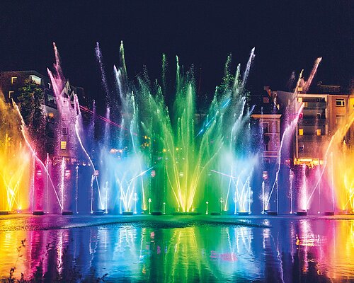 Multimedia-Wassershow in der Villacher Innenstadt
