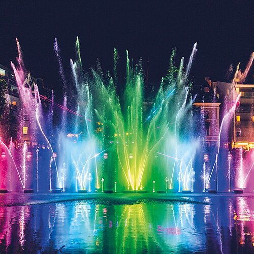 Multimedia-Wassershow in der Villacher Innenstadt