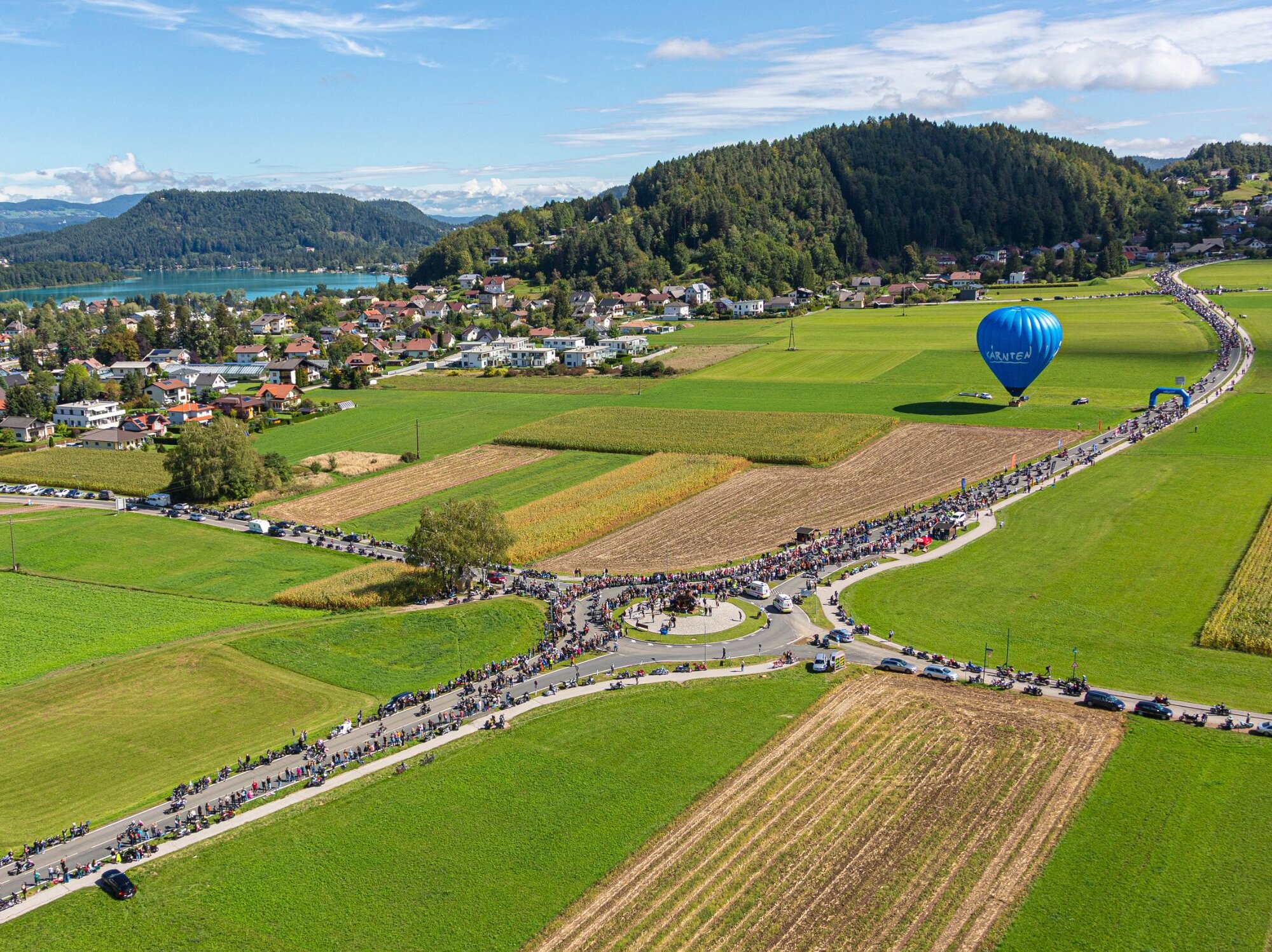 Biker Parade in der Region Villach