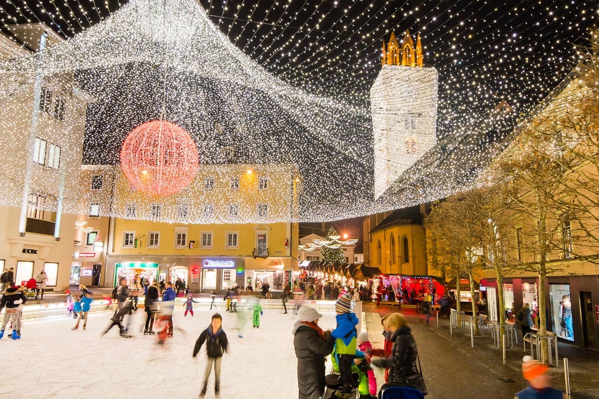 Ice rink infront of Villach's town hall
