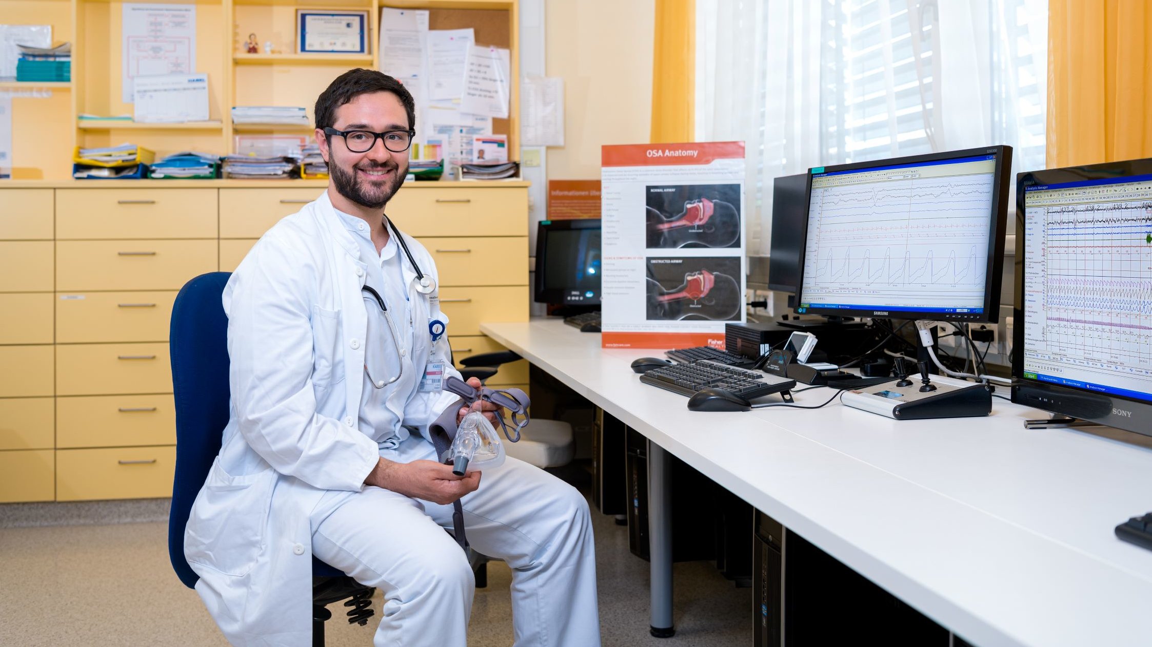 Doctor in his office