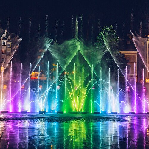 Die Draupuls Lichter- und Wassershow an der Drau