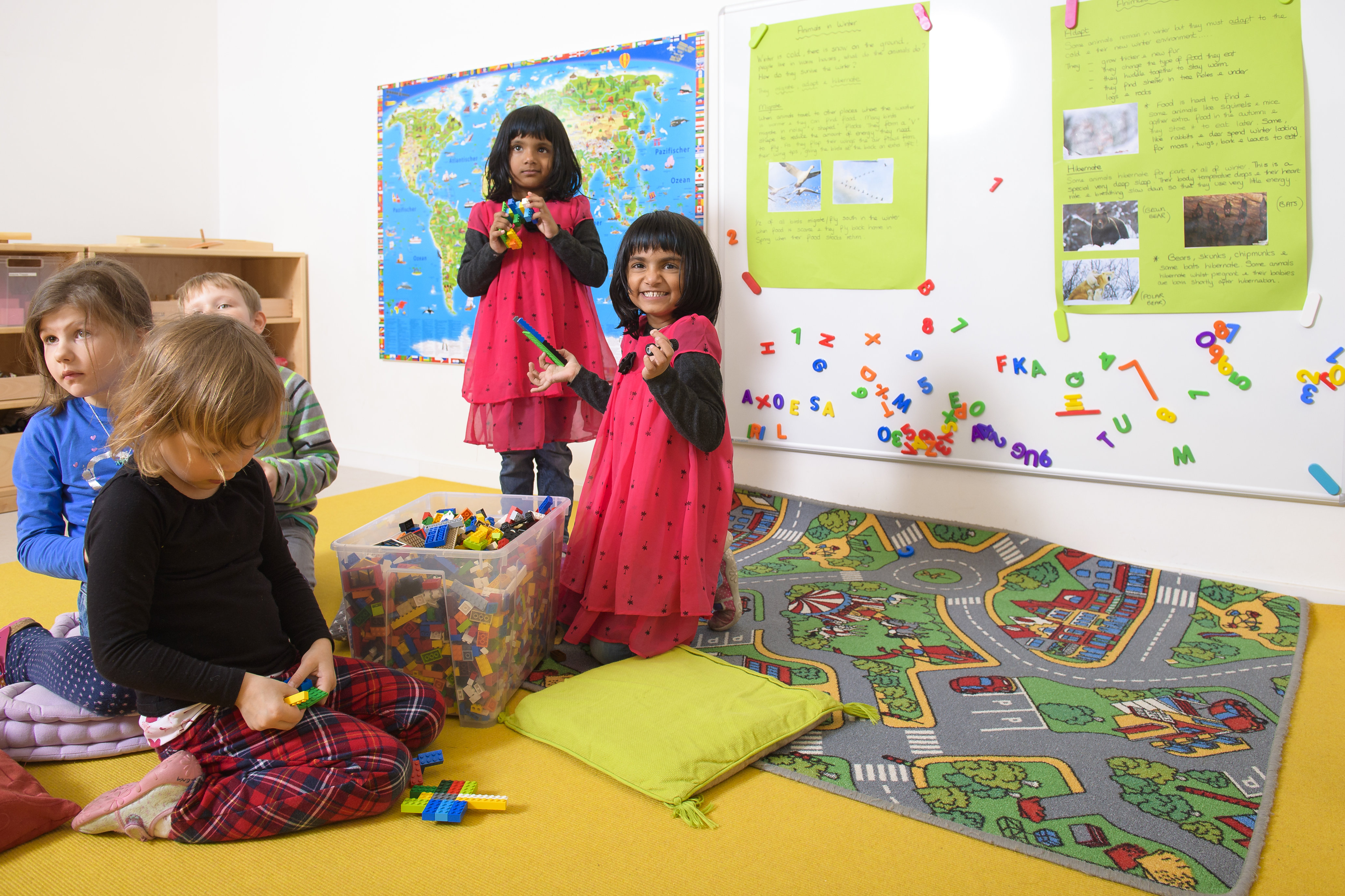 Kids playing in a preschool