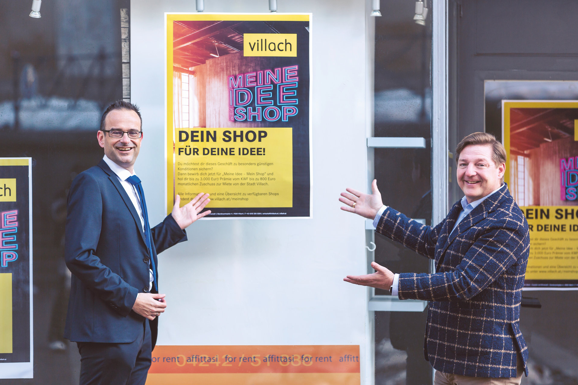 Bürgermeister Günther Albel präsentiert das Projekt "Meine Idee - Mein Shop"