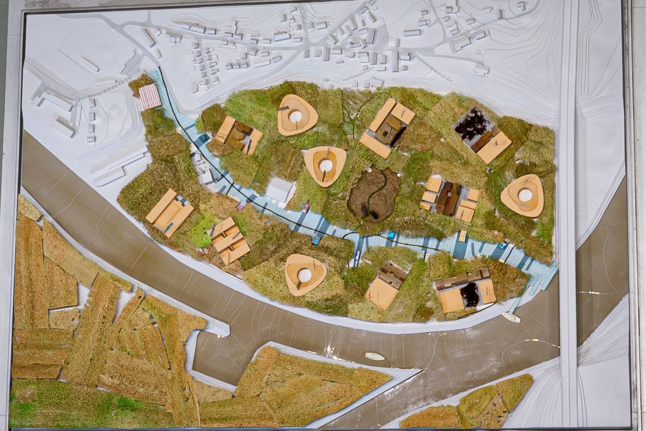Gewinnermodell des Architekturwettbewerbs Modell des Technologieparks Villach