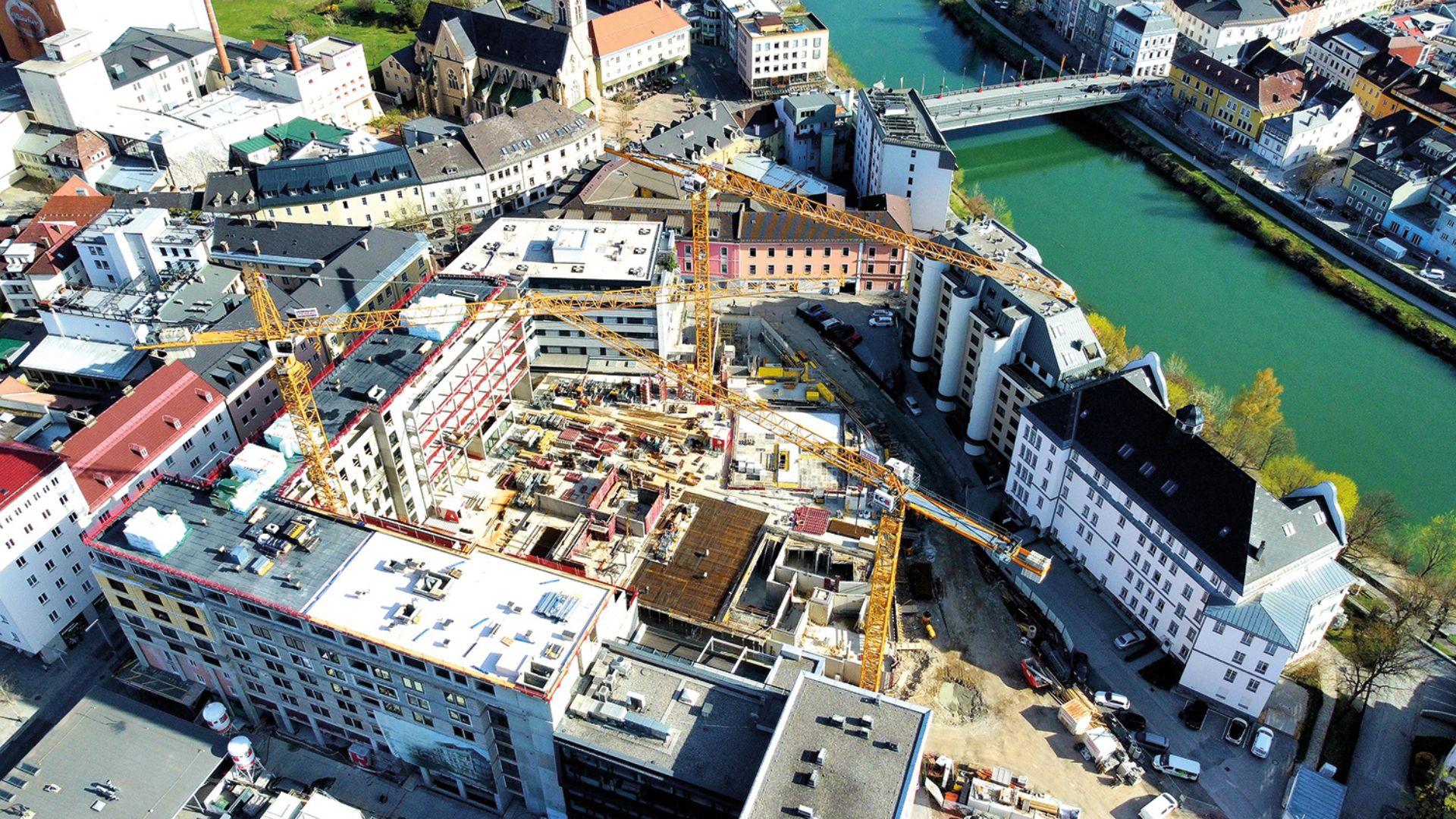 Construction site with cranes