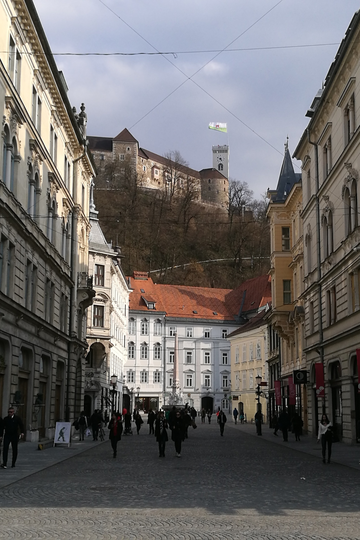 Blick auf das Schloss Laibach in Ljubljana