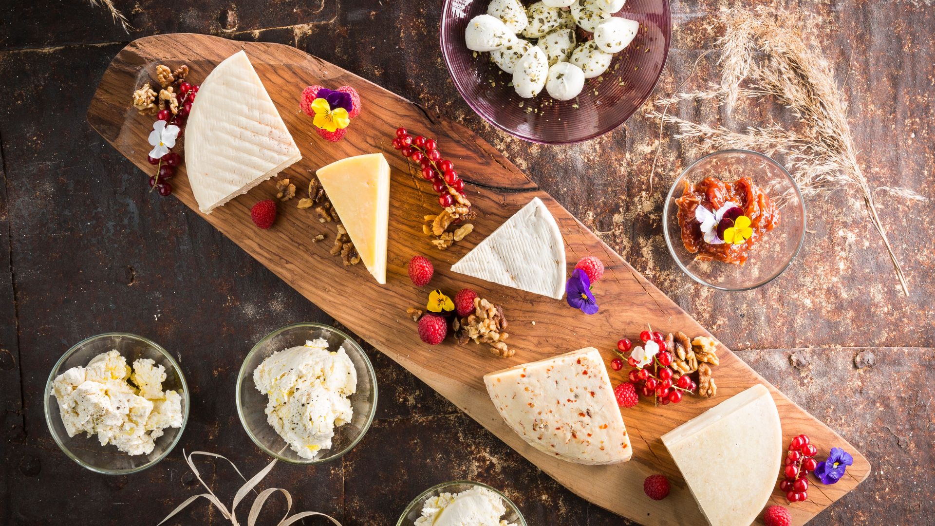 Nicely prepared cheese platter