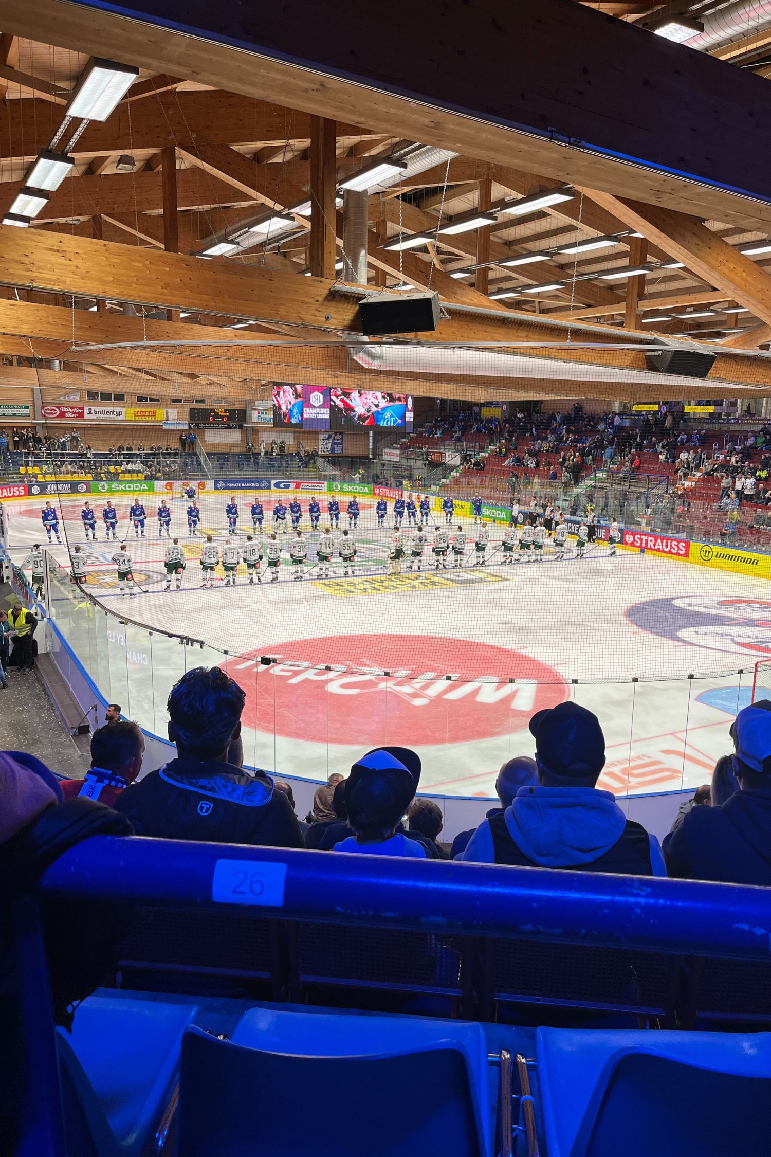 Ice hockey players on the ice