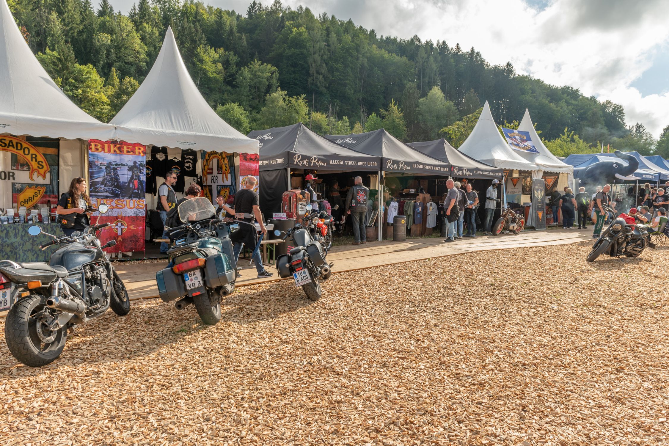 The tents of the Harley Village