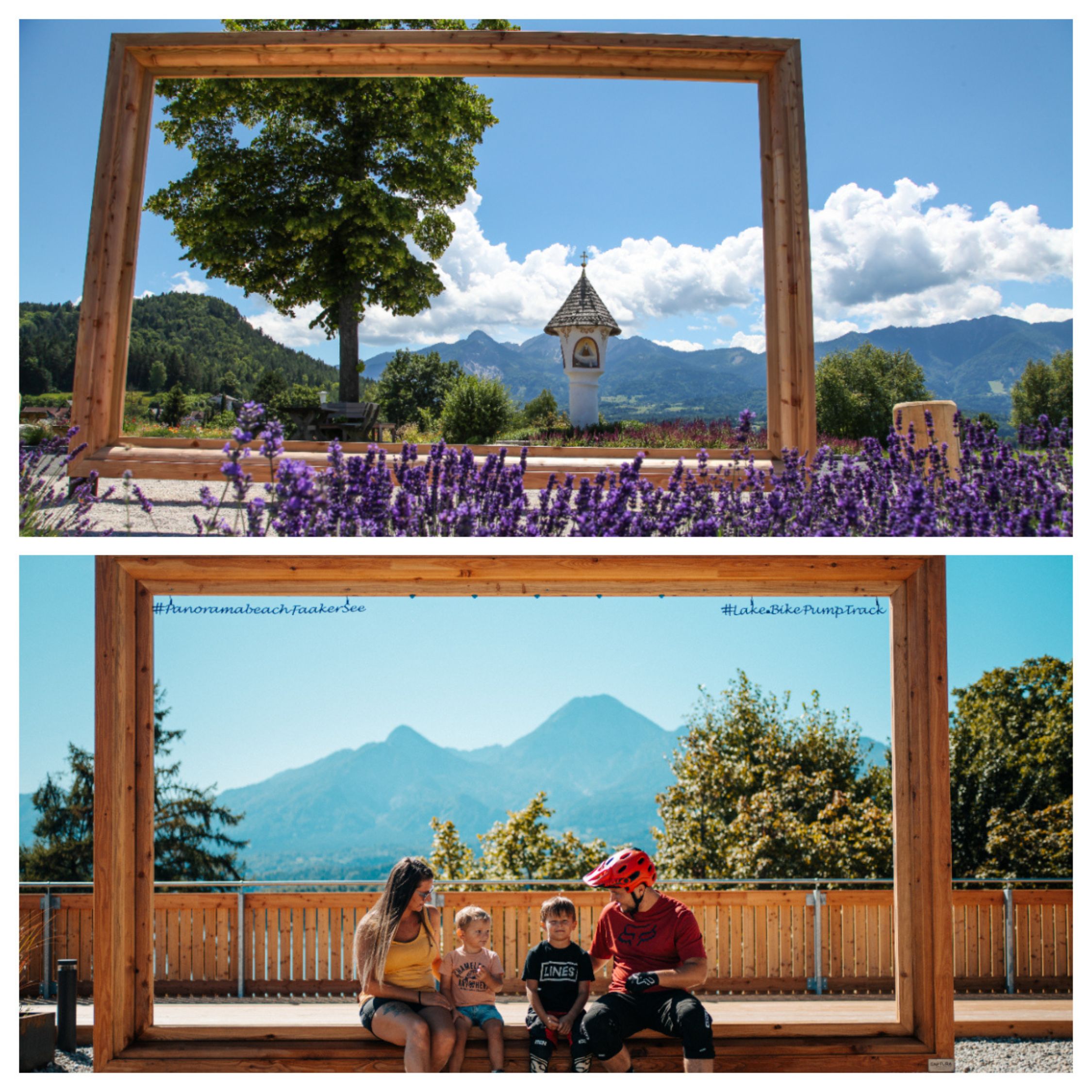 Große Holzfotorahmen in der Region Villach