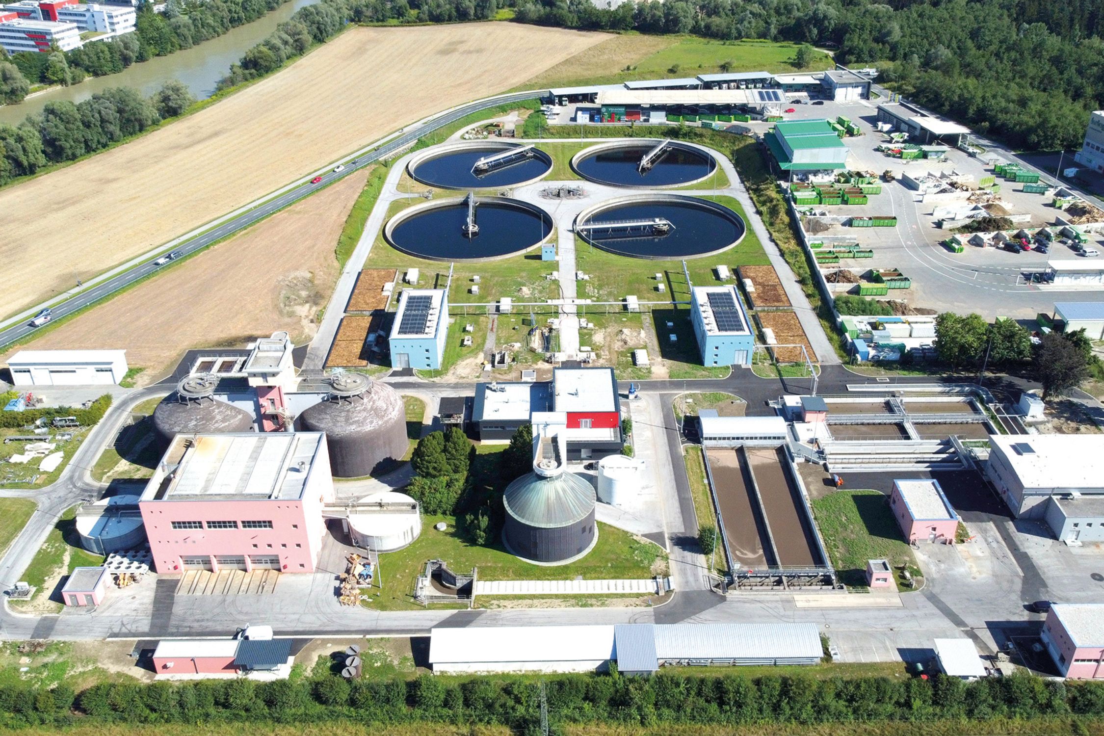 sewage treatment plant St. Agathen von oben