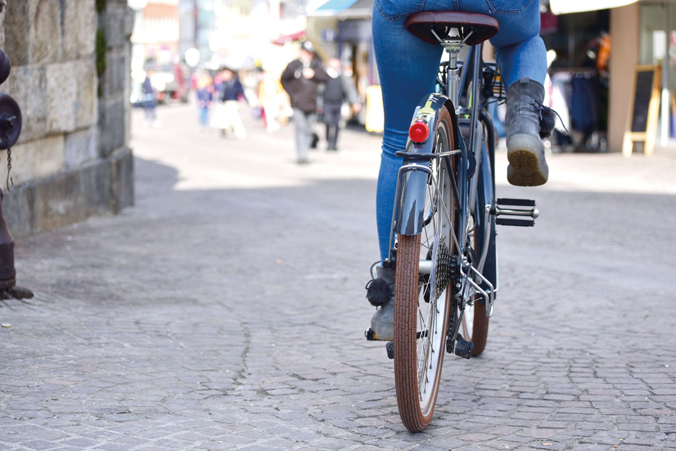 Someone riding the bike