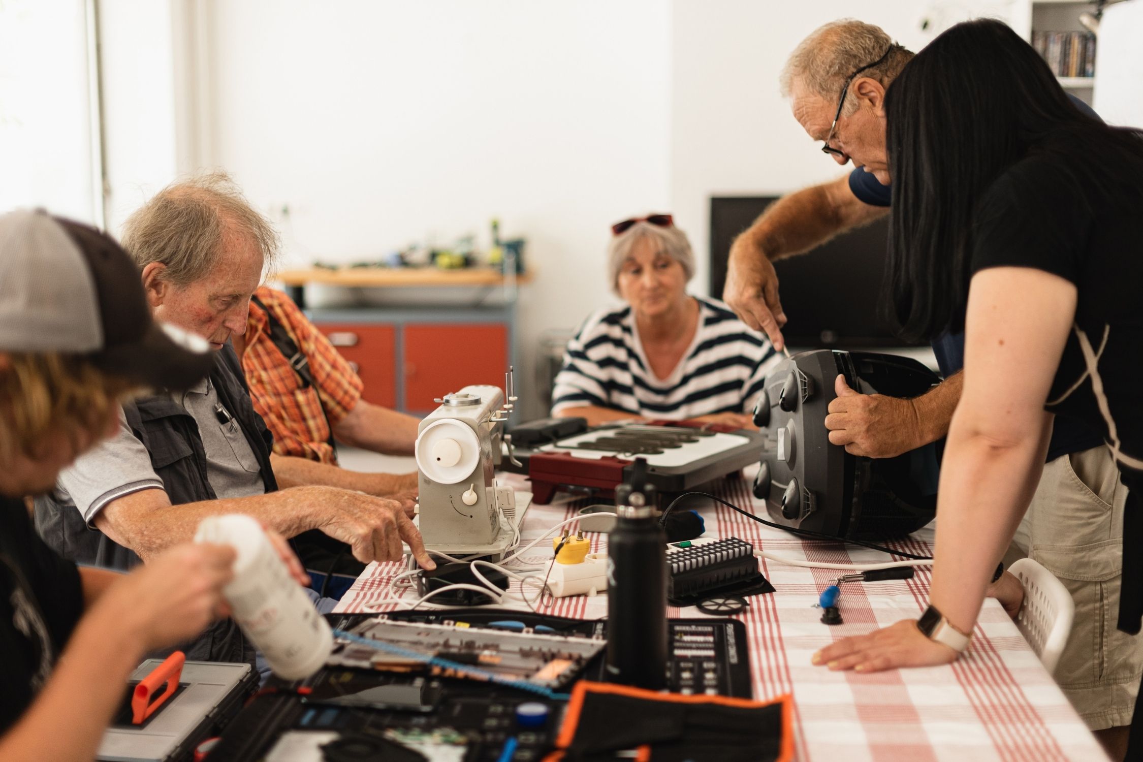 Group reparing broken items together