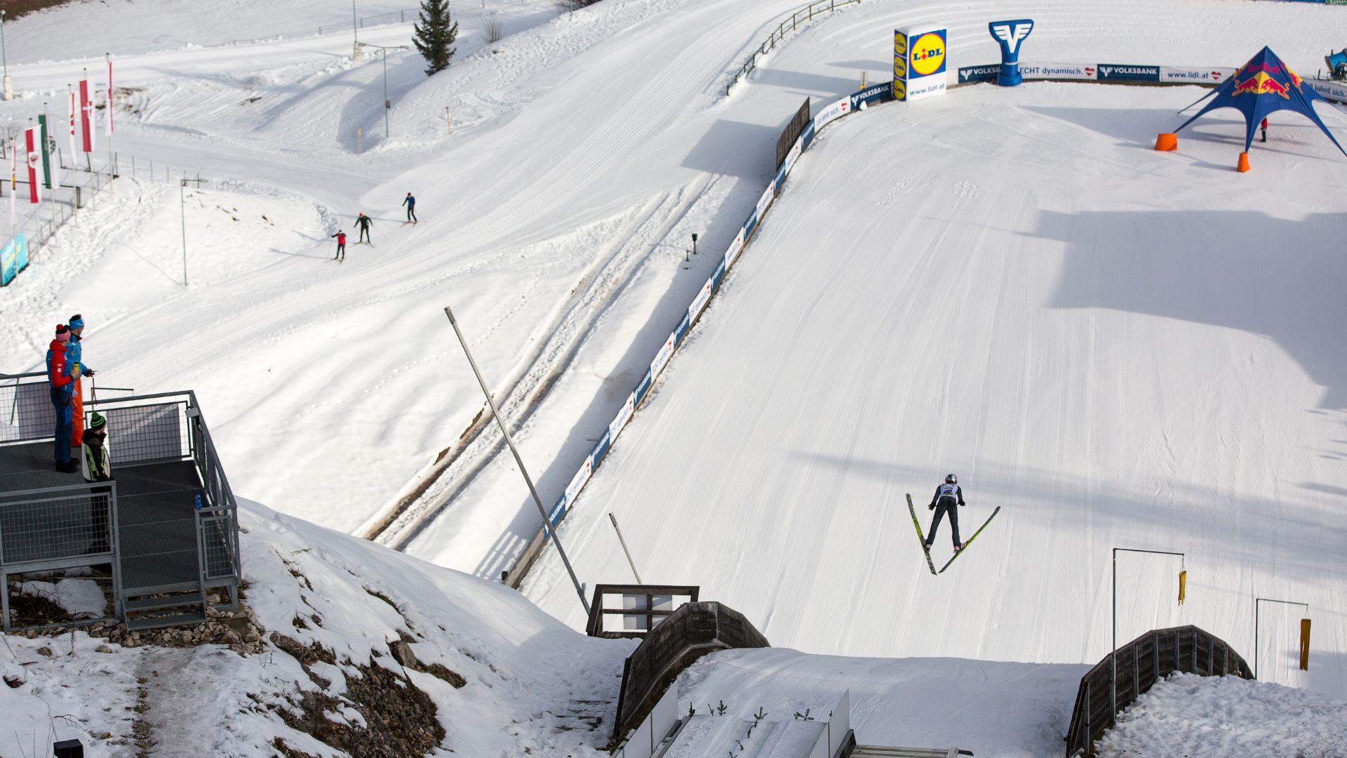  Ski jumper jumps from the hill