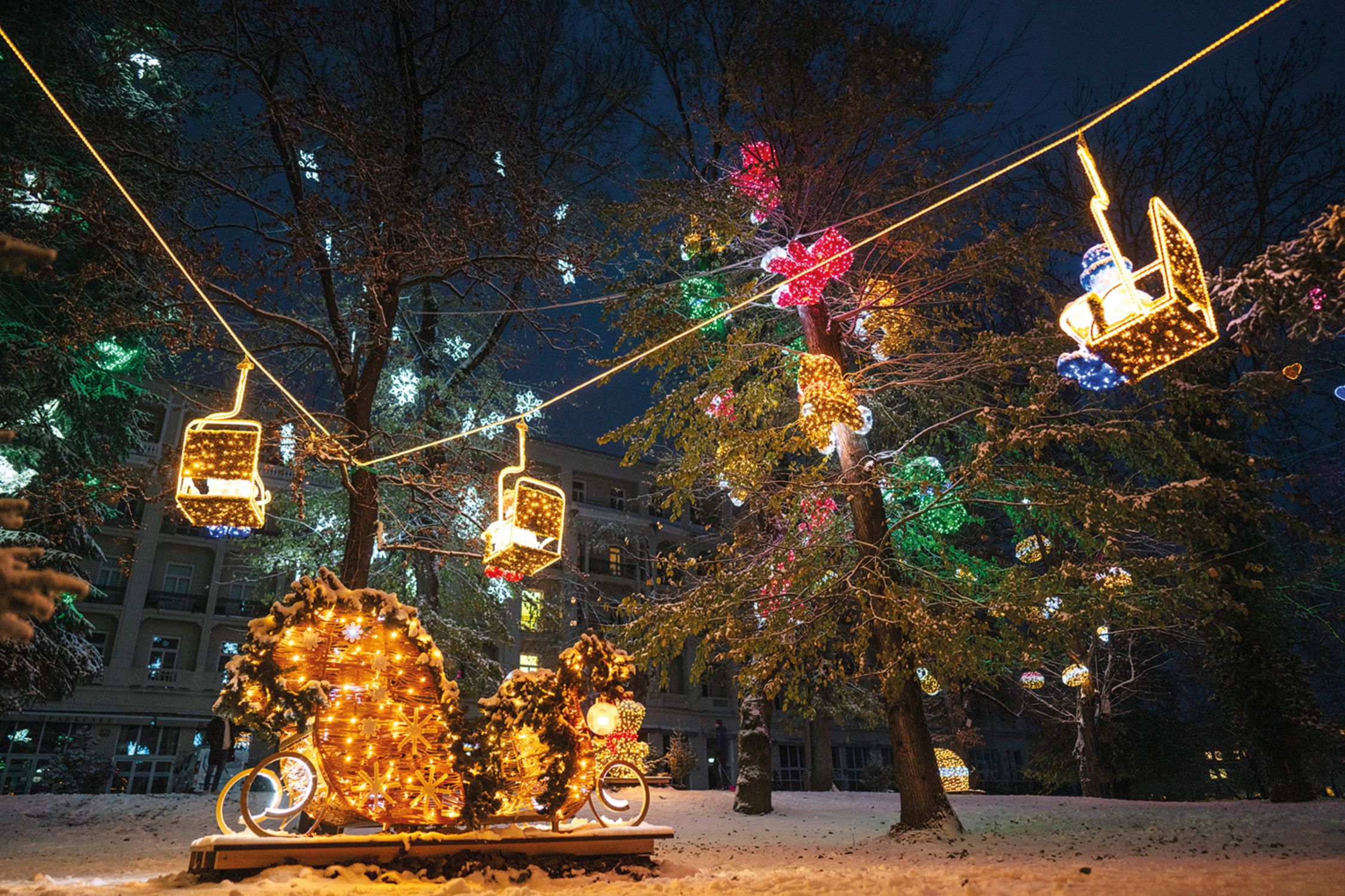 Christmas light installation