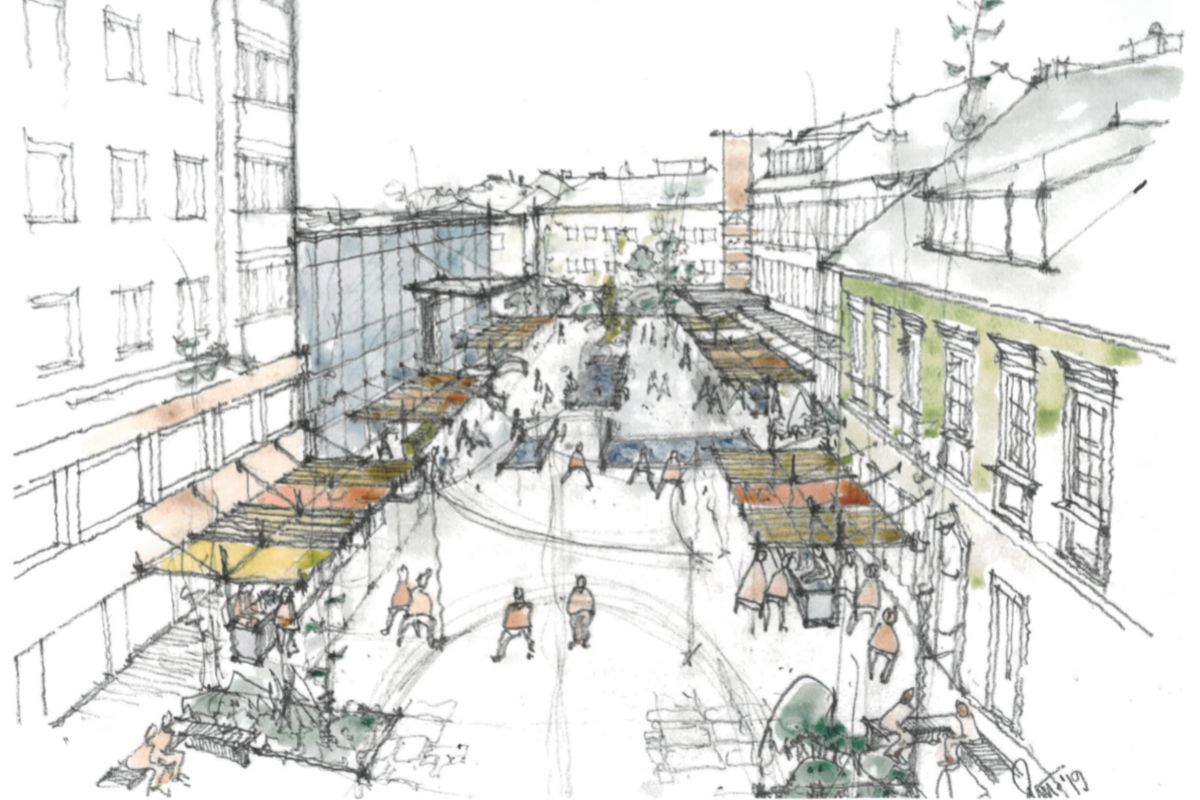 Draft for the new weekly market in Villach
